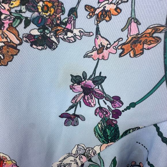 Cooper St Blue Floral Asymmetrial Ruffle Hem Dress Size 8 Fairycore Garden Girl - Picture 5 of 5